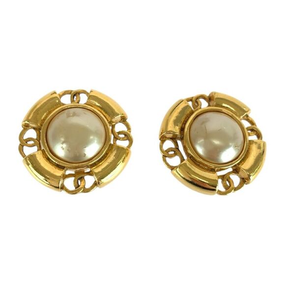 Chanel Coco Mark Faux Pearl Earrings - Picture 1 of 10